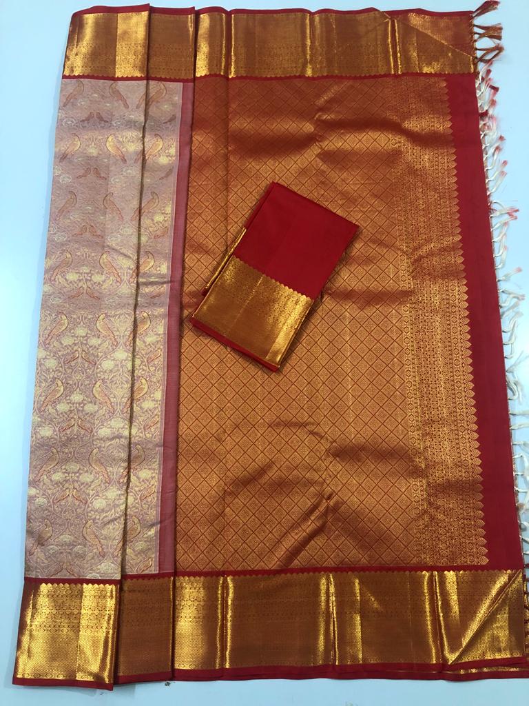 Grape Wine with Chilli Red Pallu (Embossed)(ARI/3008)