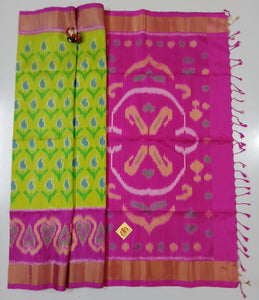 Olive green with Pink Pallu (POC/3063)