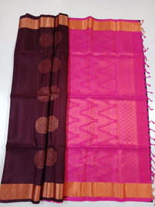 Coffee Brown with Pink Pallu (STM/3317)