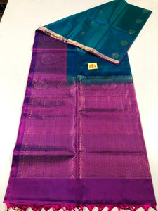 Peacock Blue with Lavender Pallu (Turning) (STM/3334)