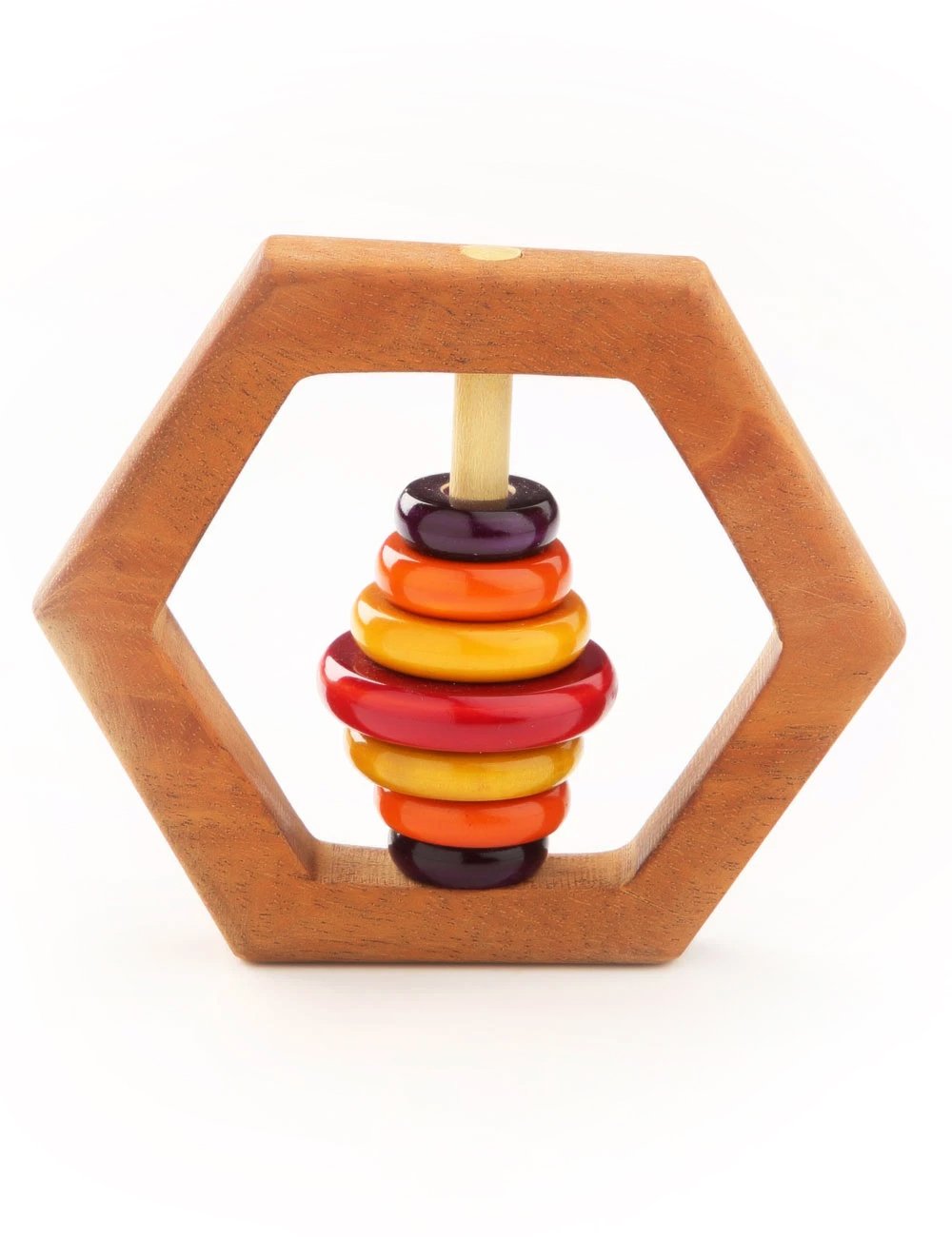 Neem Wooden Rattle - Hexagon