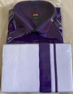 Purple Shirt and Veshti Combo (SDH/3004)