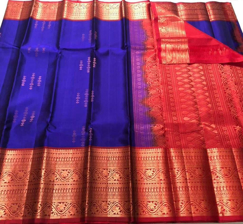 Purple with Red Combo (Big Border Saree) (STM/3138)