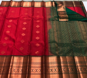 Marron with Bottle Green Combo (Big Border Sarees) (STM/3141)