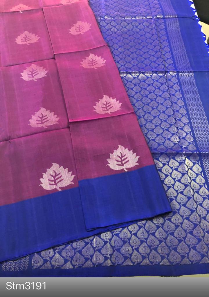 Dark Lavender with Gold and Silver Butta with Robbin Blue Pallu (STM/3191)