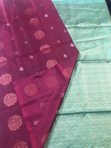 Maroon with Olive Green Pallu (STM/3216)