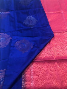 Royal Blue with Rani Pink Pallu (STM/3230)